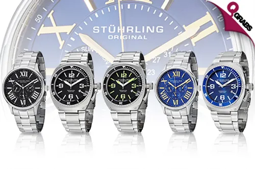 For QR349 Be Sleek & Stylish with Men’s Stührling Watches - Choose from 12 Superior Designs! (QR3187 Value)